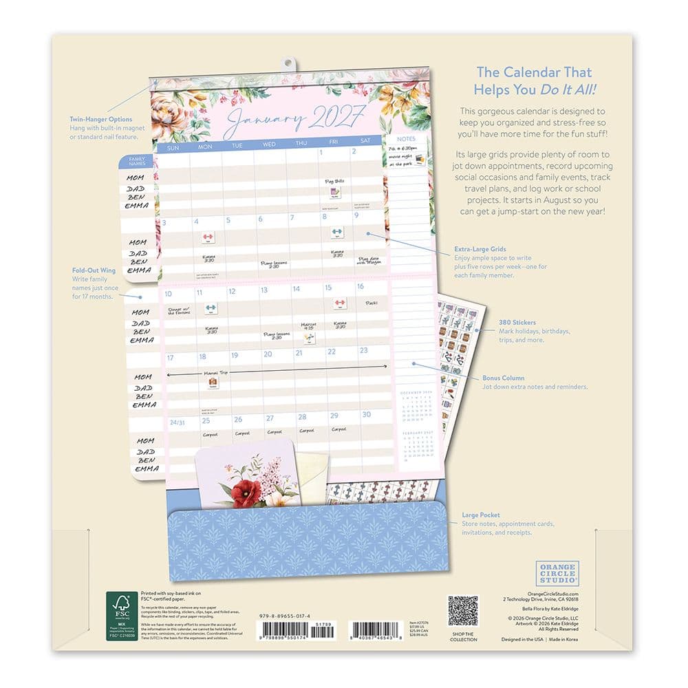 Bella Flora 2027 Do It All Wall Calendar First Alternate Image