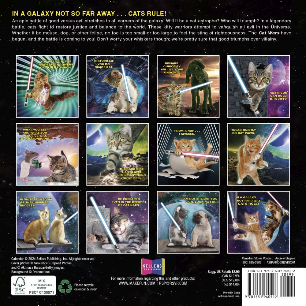 Cat Wars 2025 Mini Wall Calendar First Alternate Image width=&quot;1000&quot; height=&quot;1000&quot;