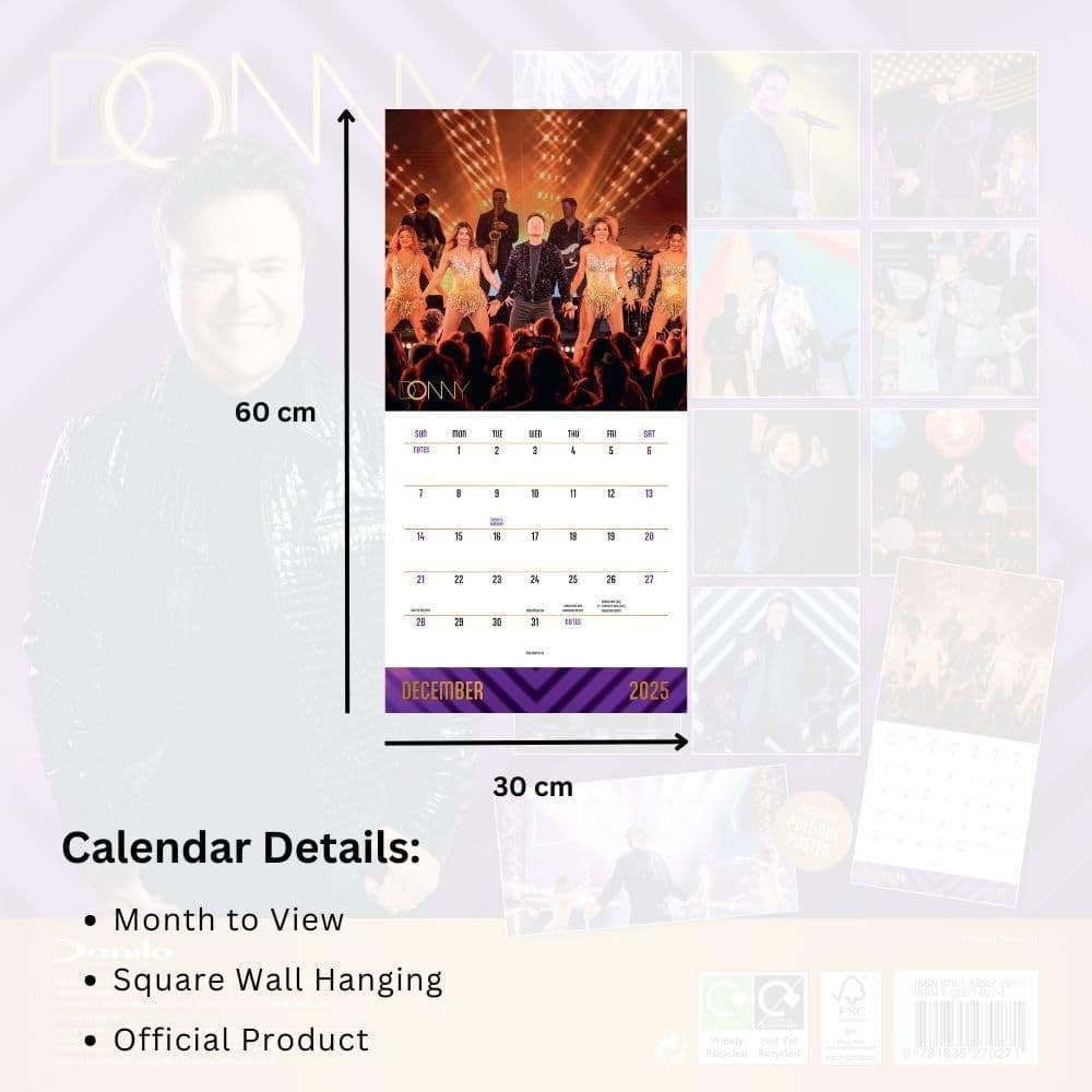 Donny Osmond 2025 Wall Calendar Fifth Alternate Image