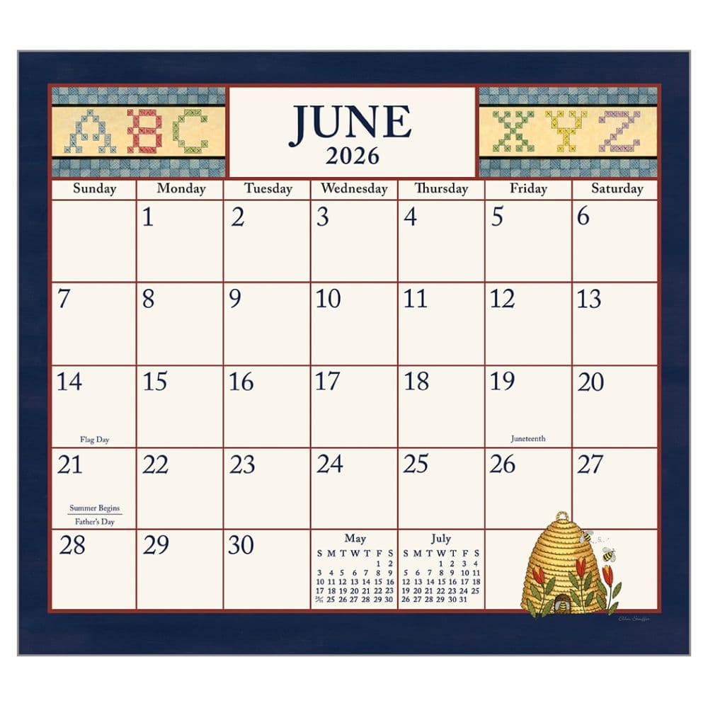 Sampler Calendar by Ellen Stouffer 2026 Wall Calendar Third Alternate Image