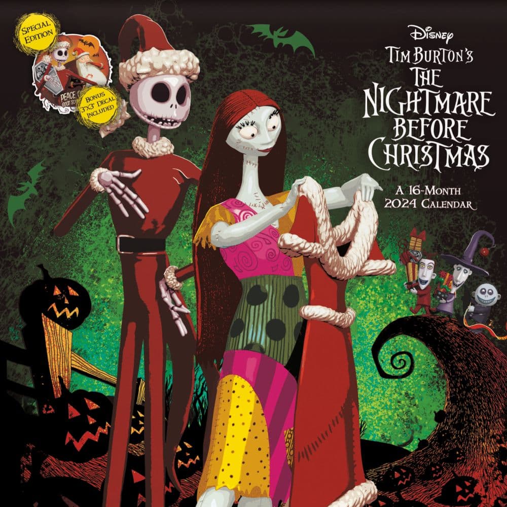 Nightmare Before Christmas Exclusive with Decal 2024 Wall Calendar