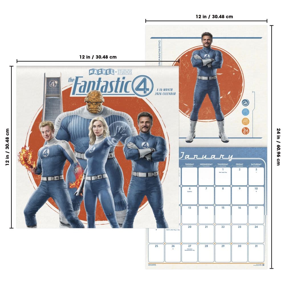 Fantastic Four 2026 Wall Calendar Sixth Alternate Image