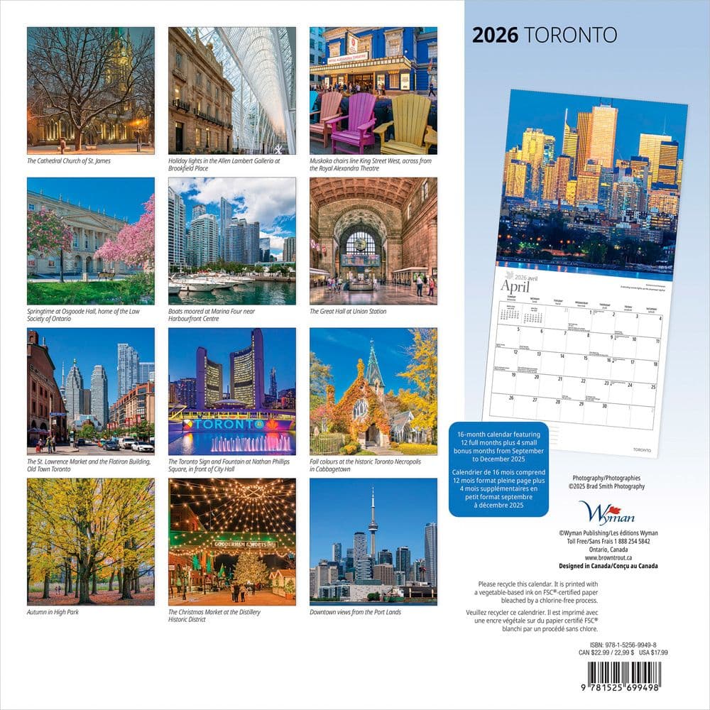 Toronto 2026 Wall Calendar First Alternate Image