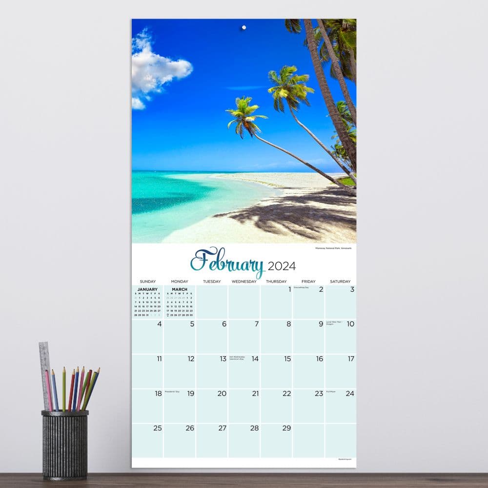 Tropical Beaches 2024 Wall Calendar