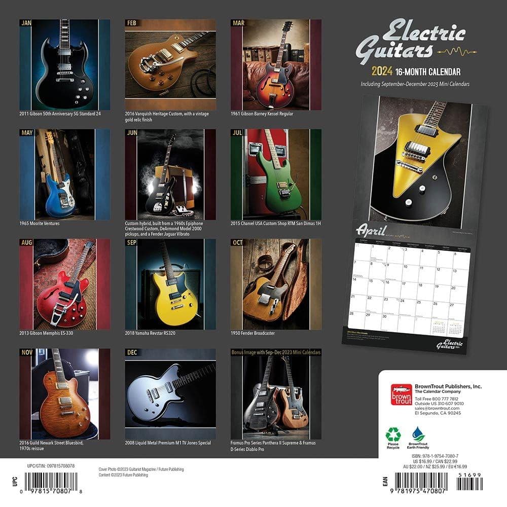 Electric Guitars 2024 Wall Calendar First Alternate Image width=&quot;1000&quot; height=&quot;1000&quot;