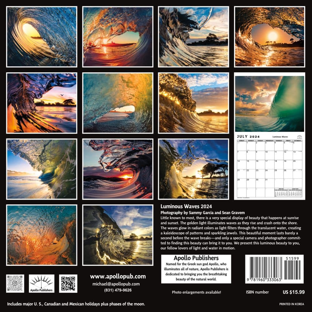 Luminous Waves 2024 Wall Calendar First Alternate Image width=&quot;1000&quot; height=&quot;1000&quot;