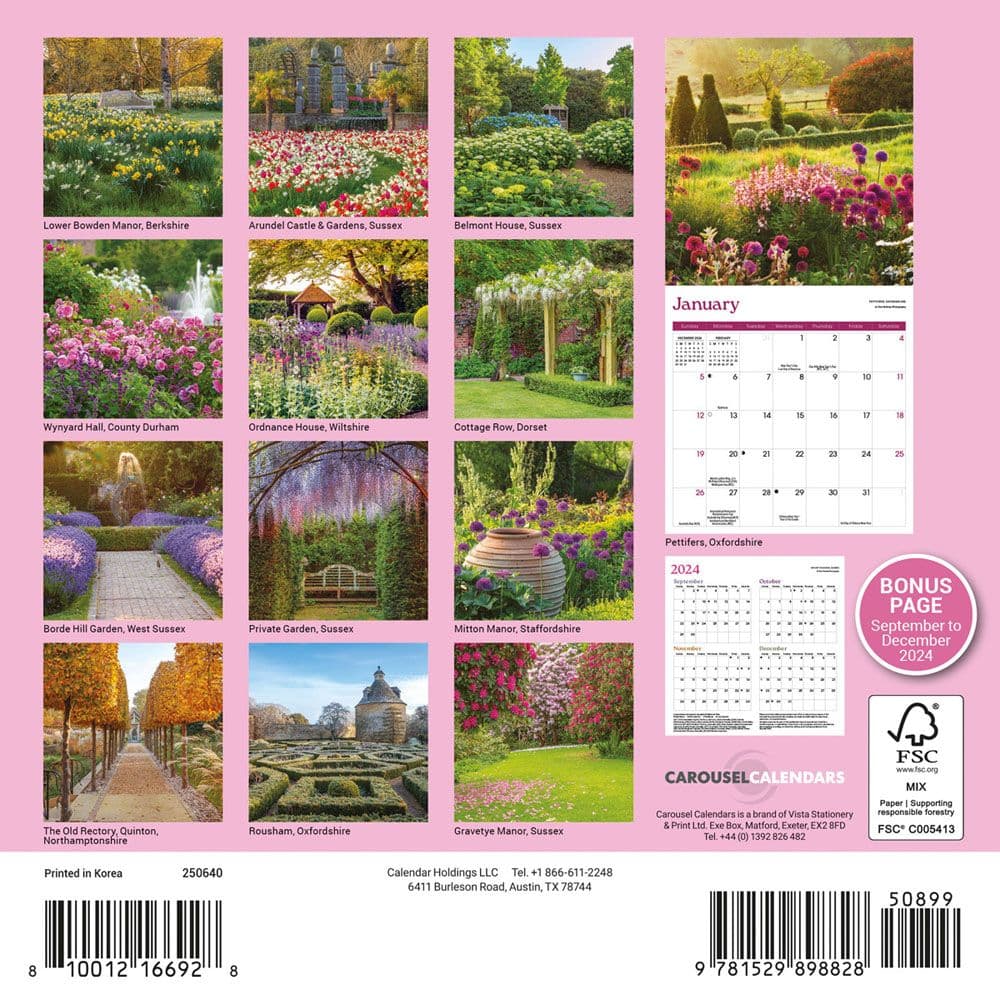 Gardens 2025 Mini Wall Calendar