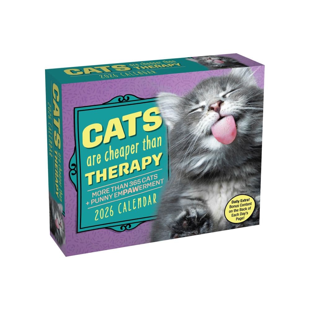 Cats Are Cheaper Than Therapy 2026 Desk Calendar Main Image