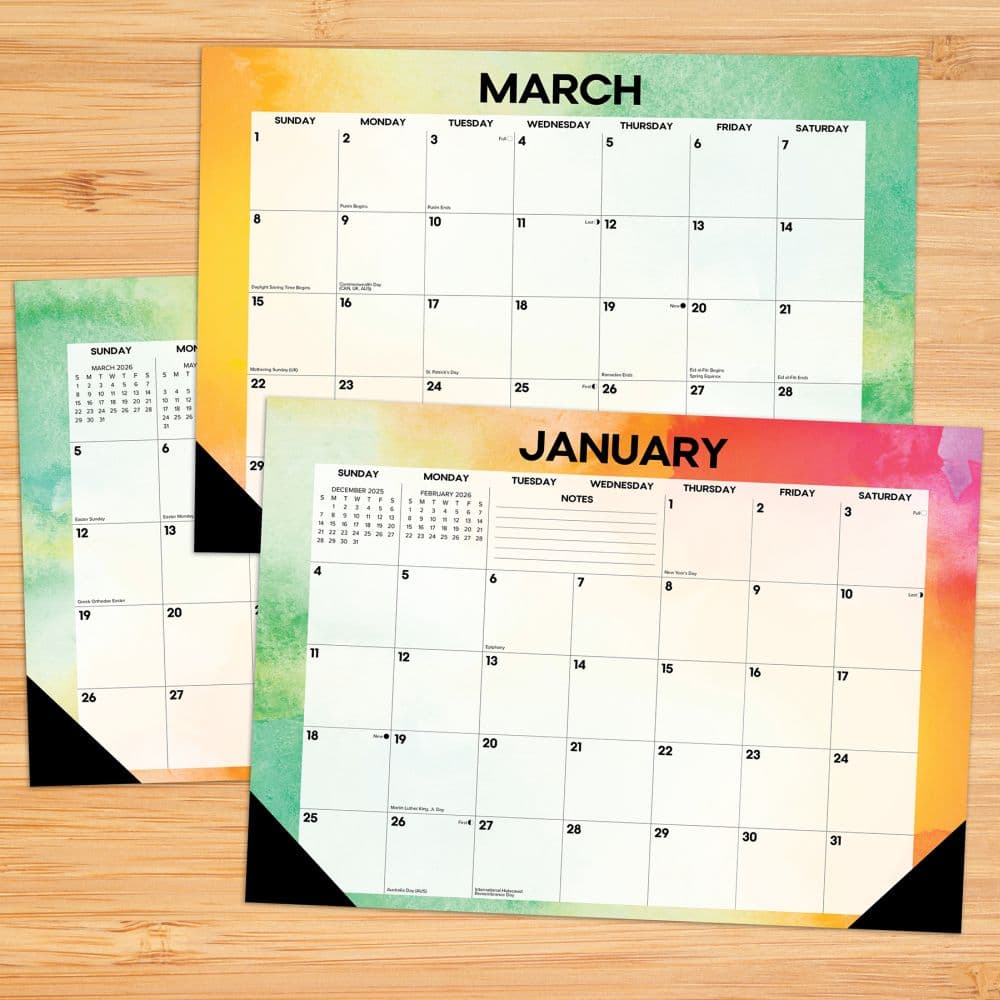 Rainbow Gradient 17x12 2026 Desk Pad Second Alternate Image