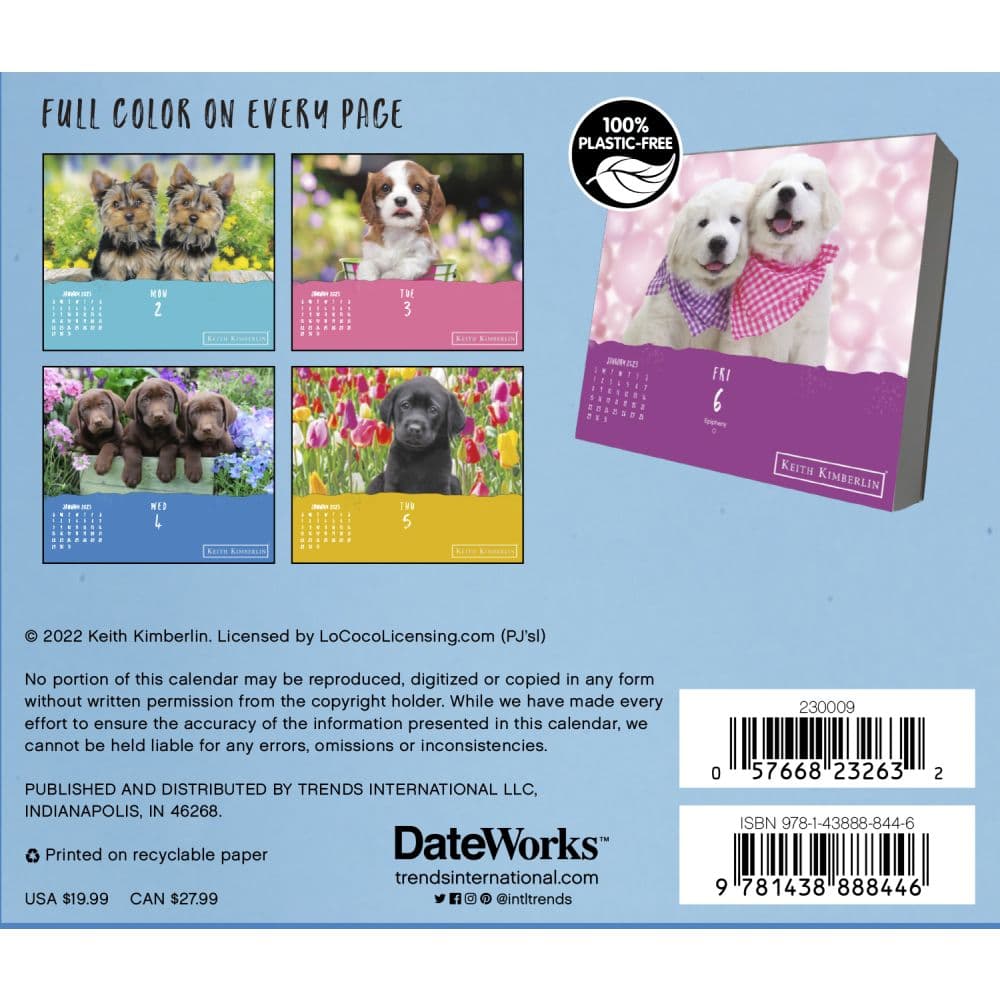 Puppies Kimberlin 2023 Desk Calendar - Calendars.com