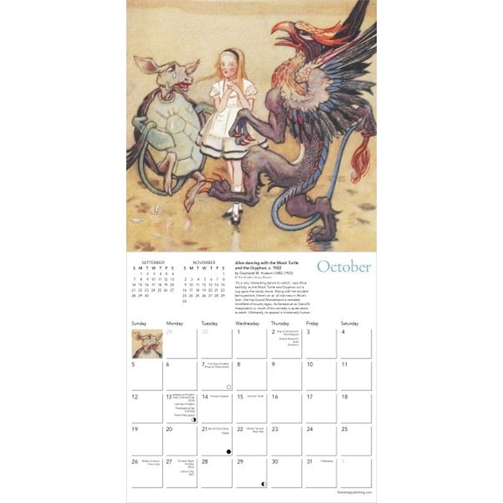 Alice In Wonderland 2025 Mini Wall Calendar Third Alternate Image