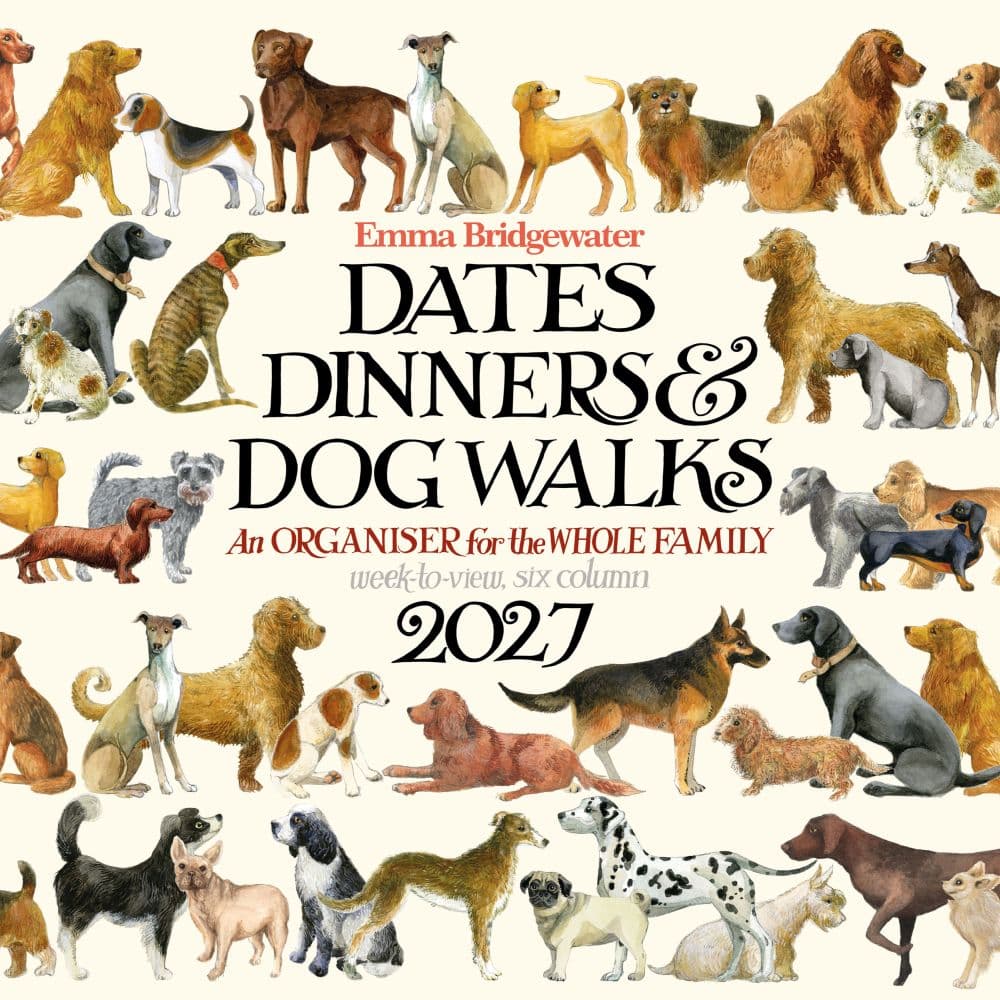 image Emma Bridgewater Dates Dinners and Dog Walks 2027 Wall Calendar Main Product Image
