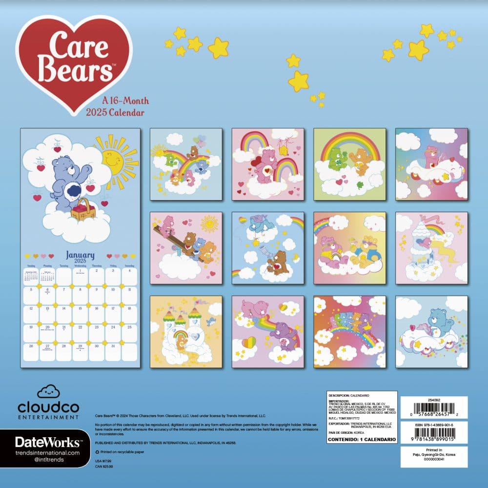 Care Bears 2025 Wall Calendar Third Alternate Image width=&quot;1000&quot; height=&quot;1000&quot;