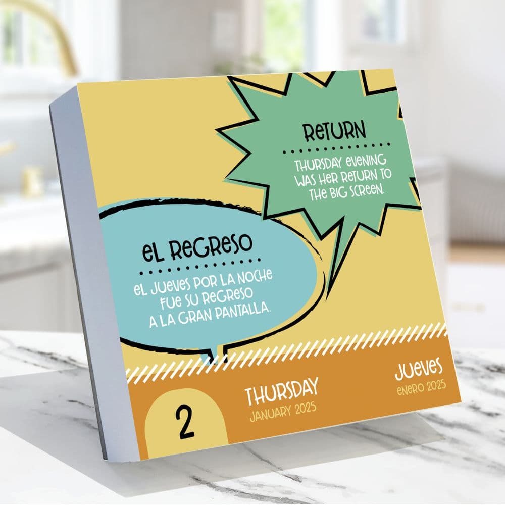 Spanish Words 2025 Desk Calendar interior