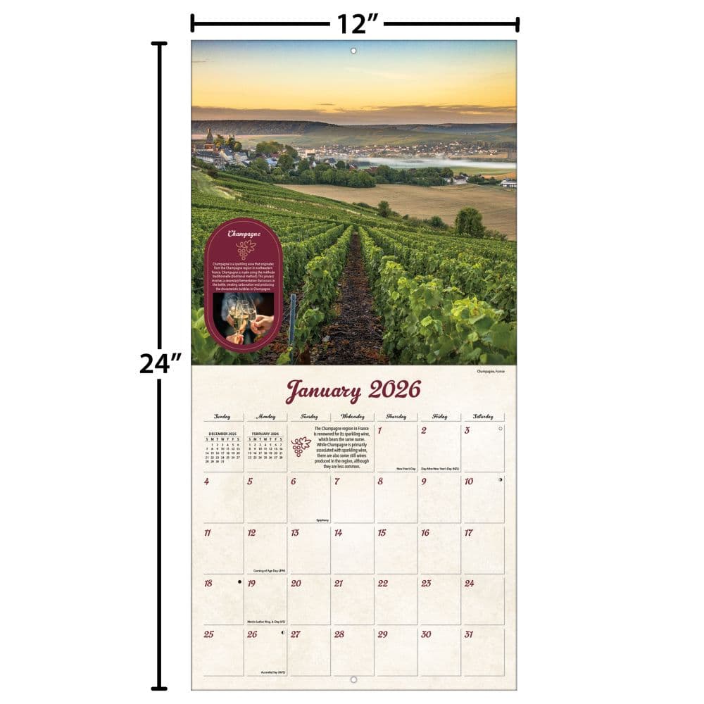 Wine Country Photo 2026 Wall Calendar Fourth Alternate Image
