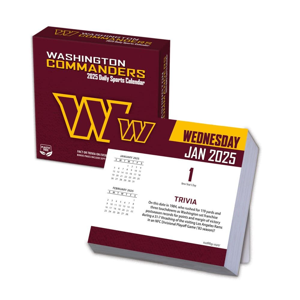 NFL Washington Football Team 2025 Desk Calendar Main Image