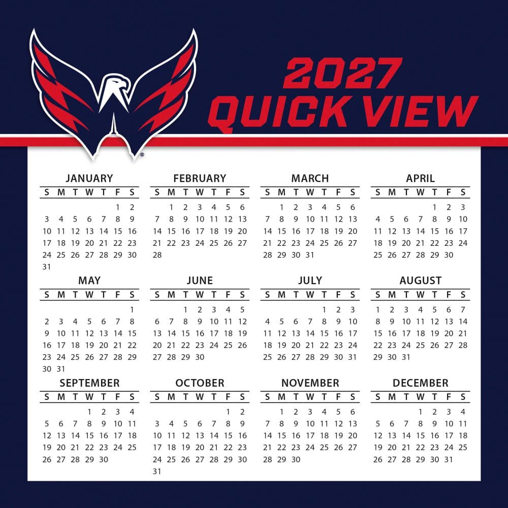NHL Washington Capitals 2027 Desk Calendar Third Alternate Image