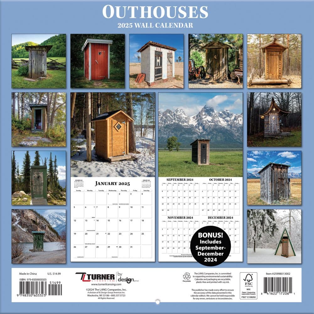 Outhouses Photo 2025 Wall Calendar Alt1