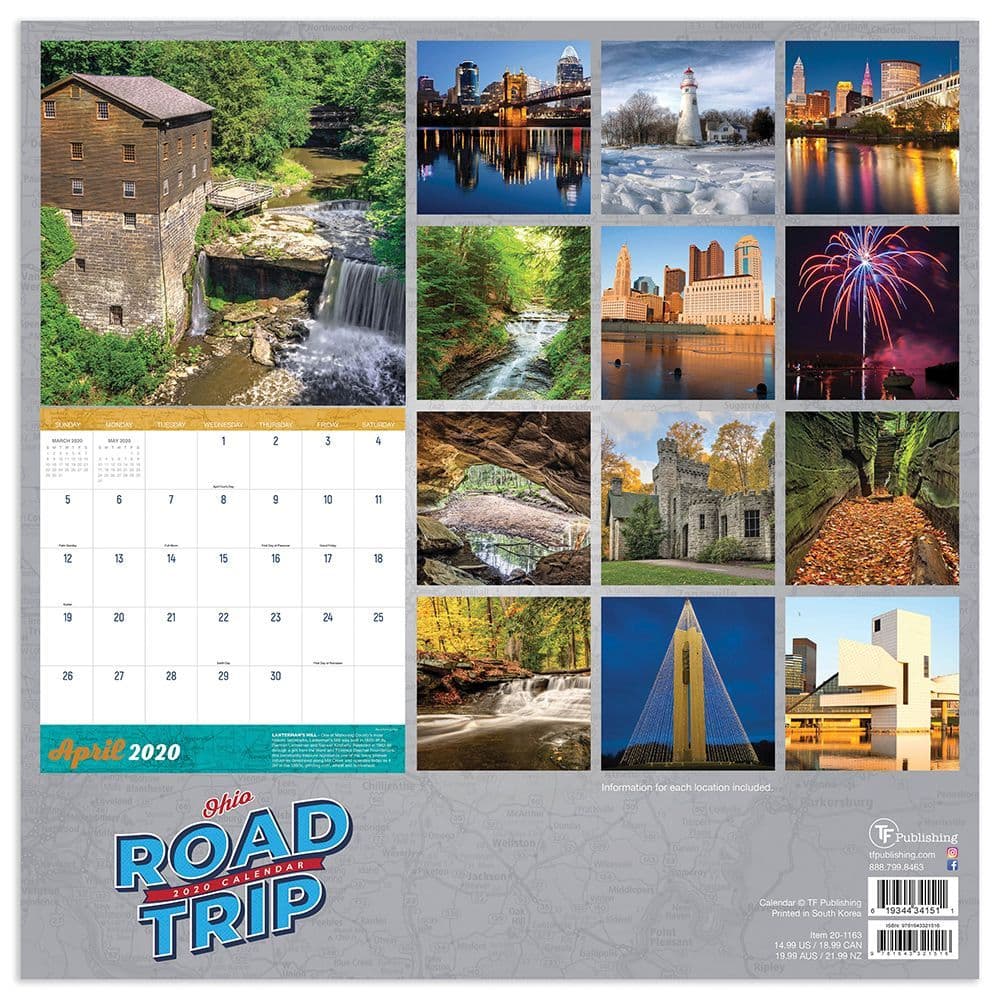 Road Trip Ohio Wall Calendar