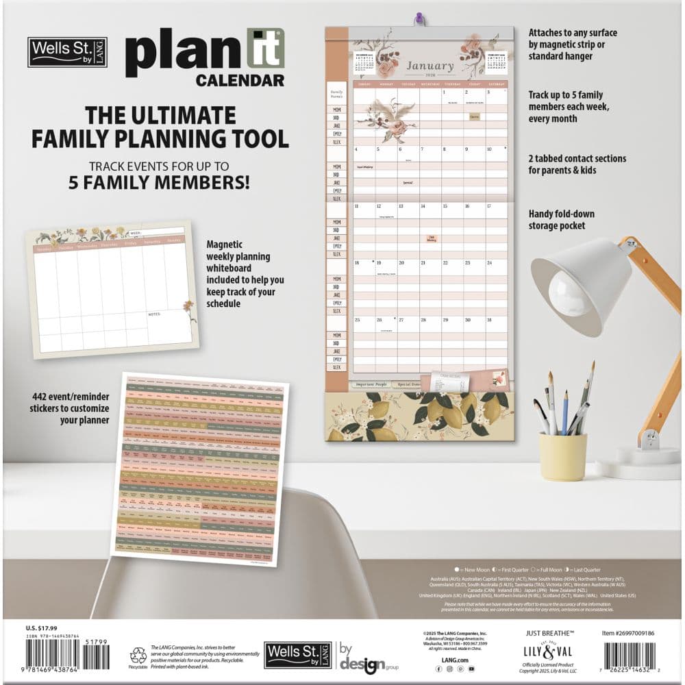 Just Breathe Plan It 2026 Wall Calendar_ALT2