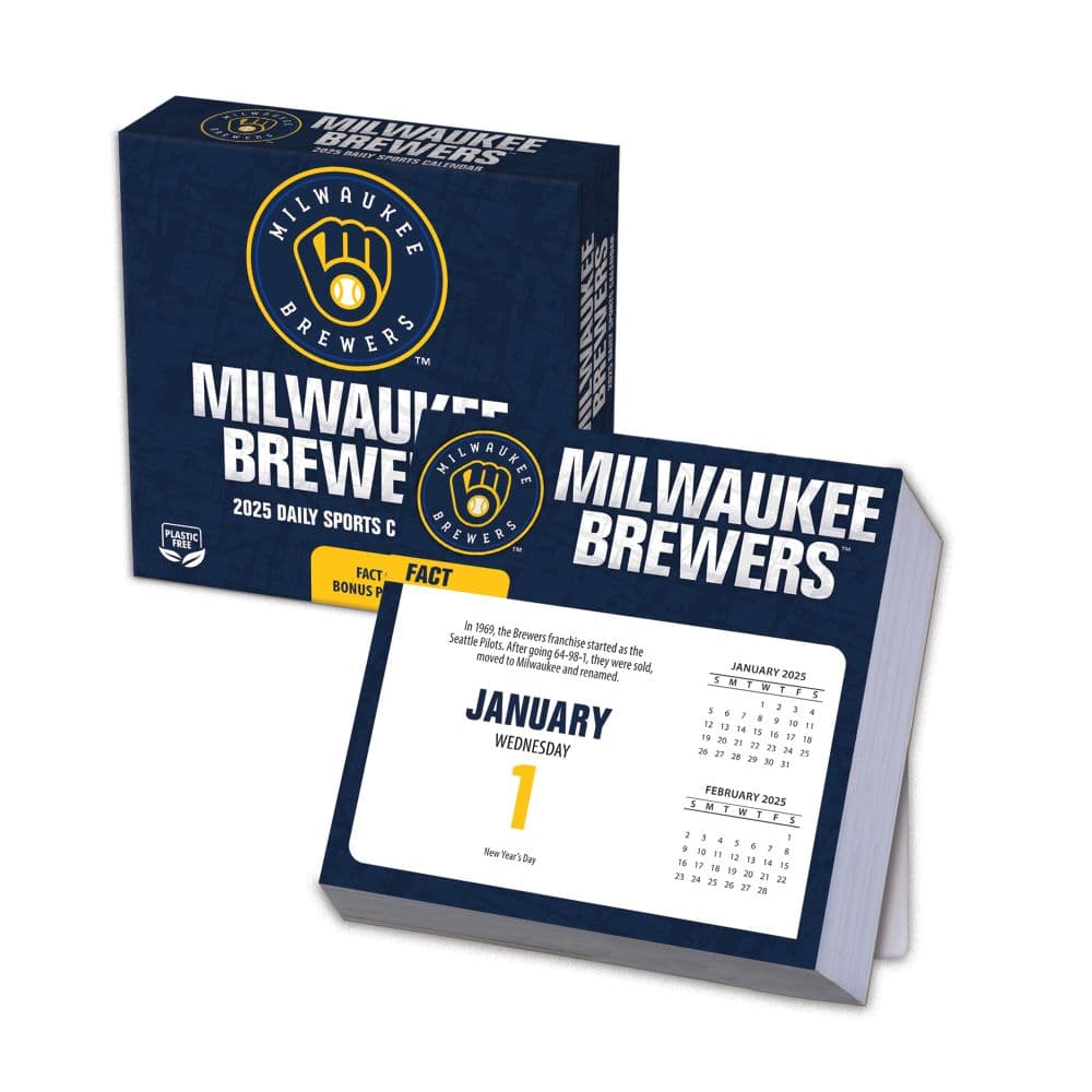 MLB Milwaukee Brewers 2025 Desk Calendar