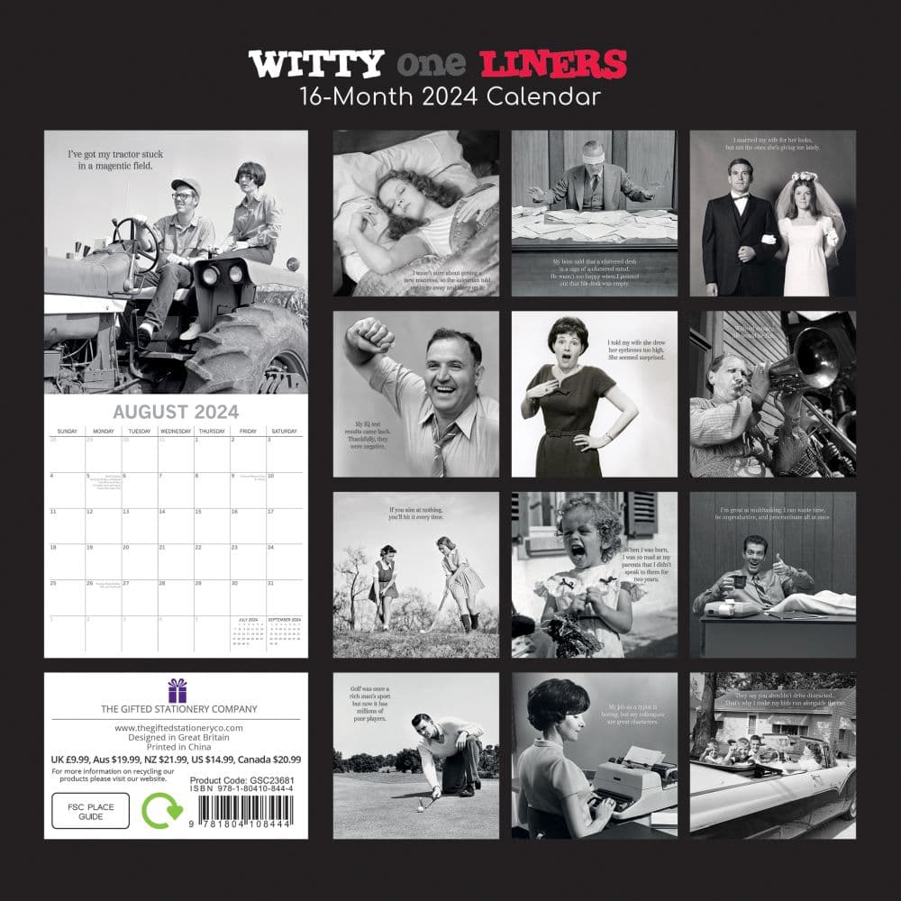 Witty One Liners 2024 Wall Calendar