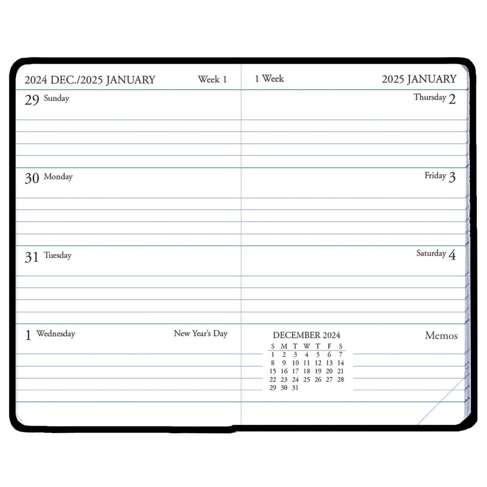 Black Weekly 2025 Pocket Planner First Alternate Image