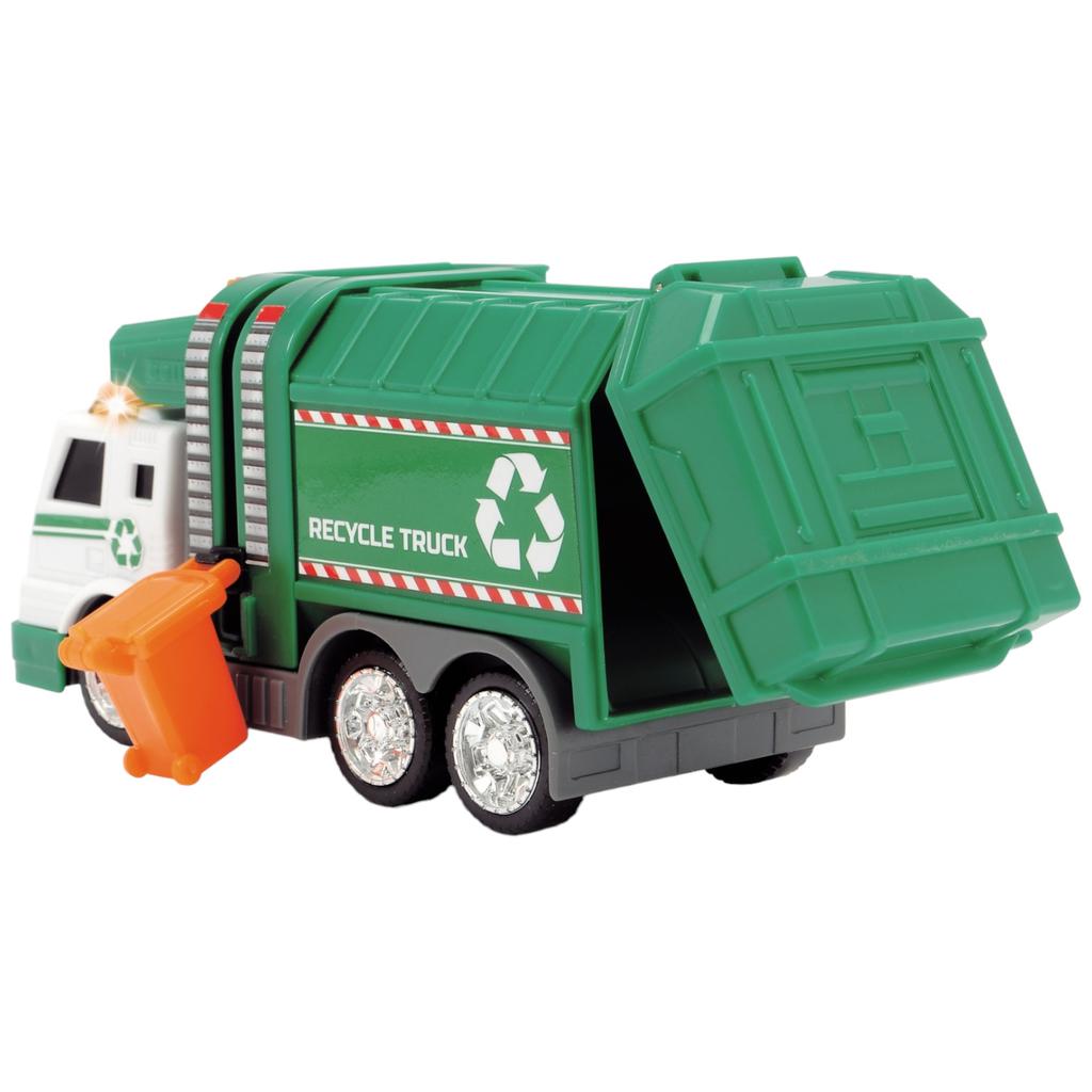 Recycling Truck with Lights and Sound Dumpster Action