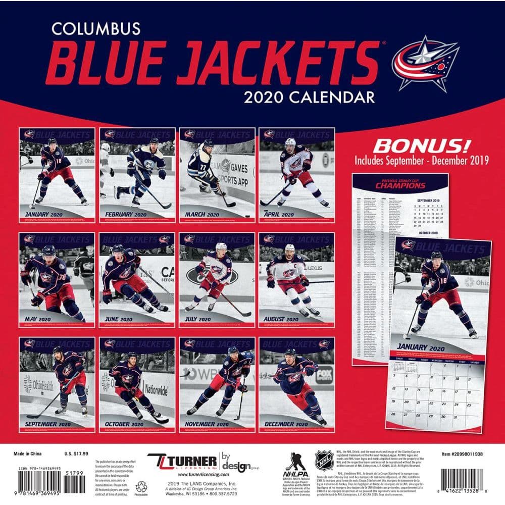 Columbus Blue Jackets Wall Calendar