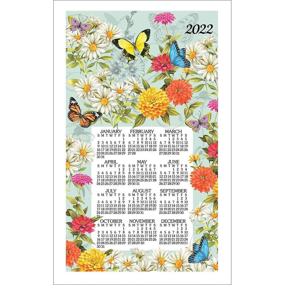Butterfly Garden 2022 Calendar Towel
