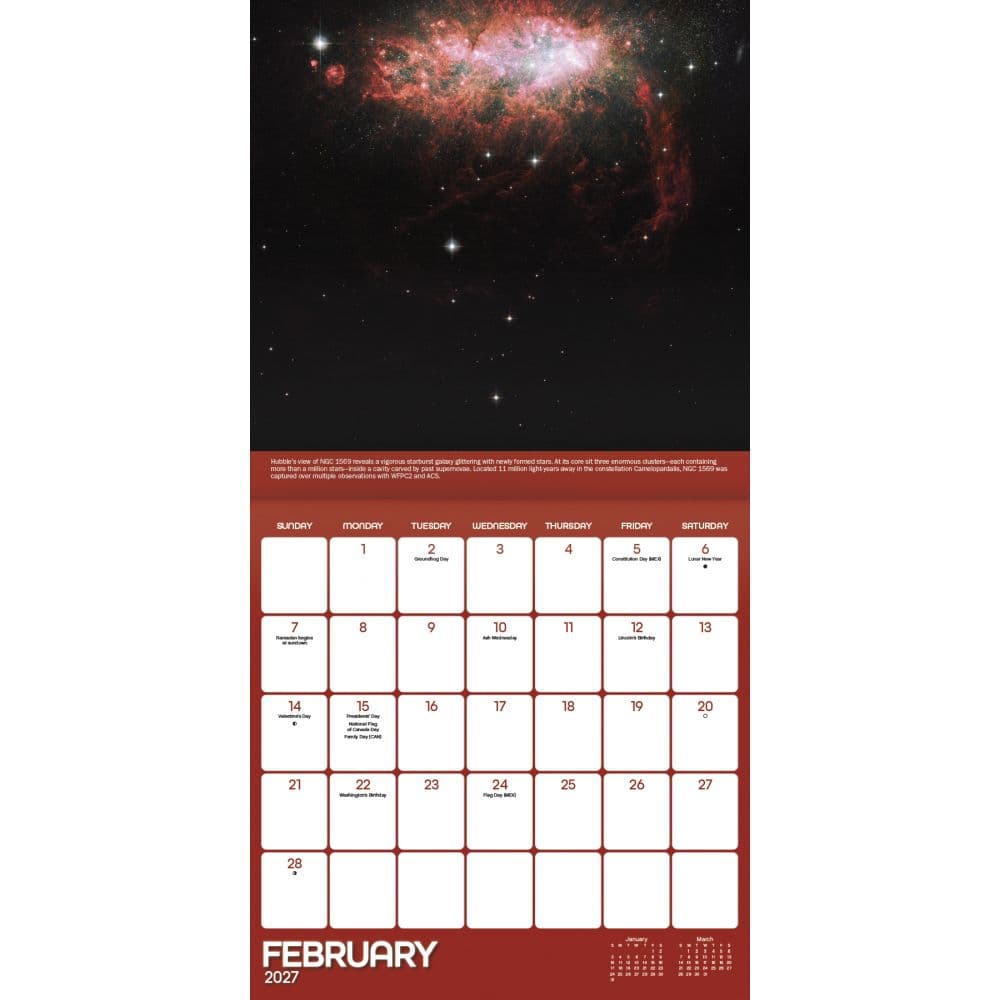 NASA Views from the Hubble Telescope 2027 Wall Calendar Third Alternate Image