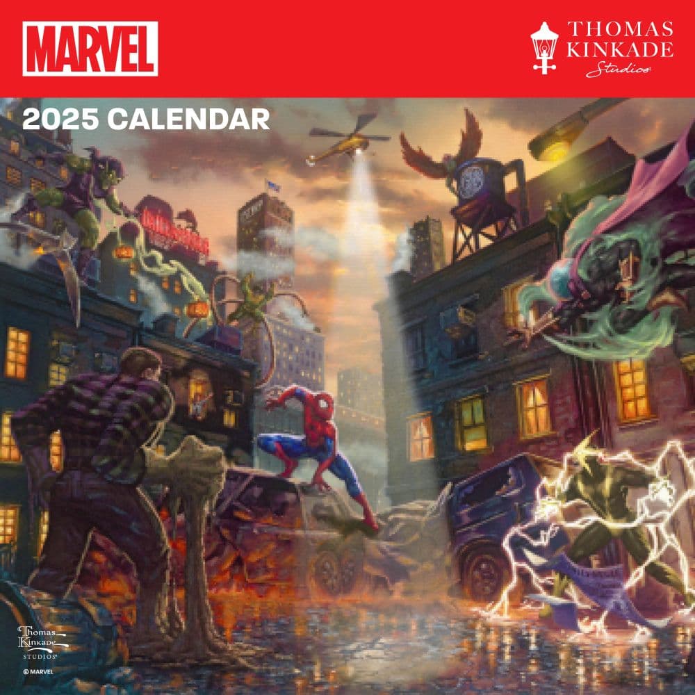 Kinkade Marvel 2025 Wall Calendar Main Product Image