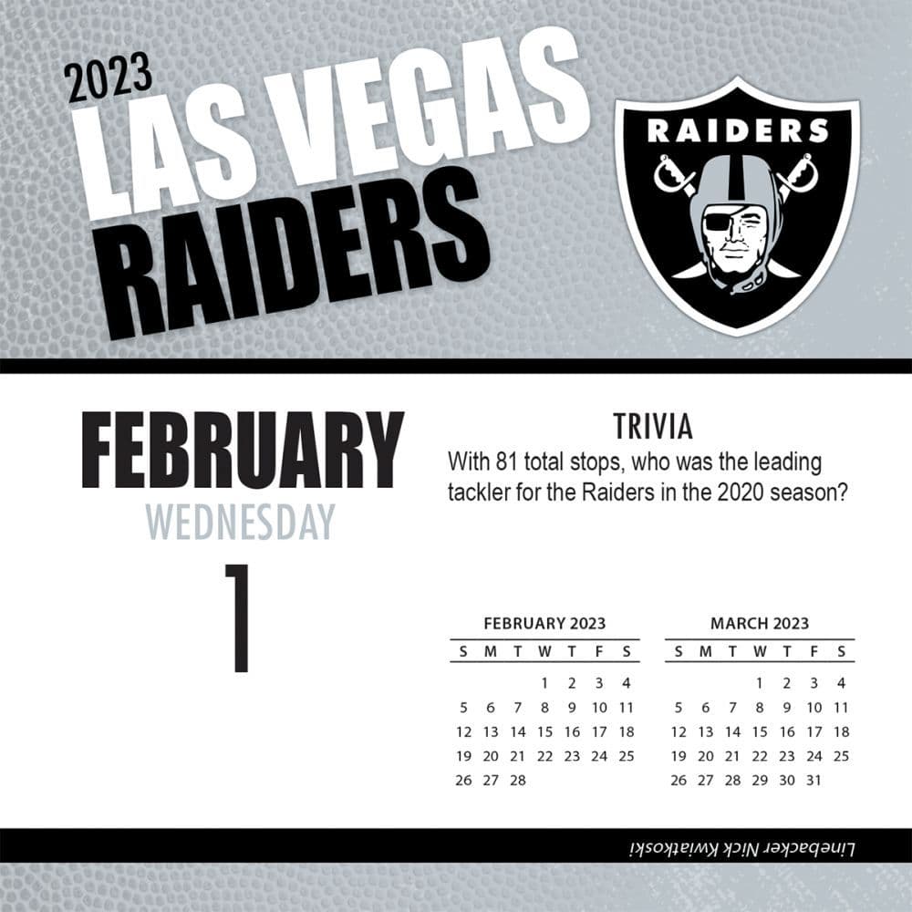Las Vegas Raiders 2023 Desk Calendar - Calendars.com