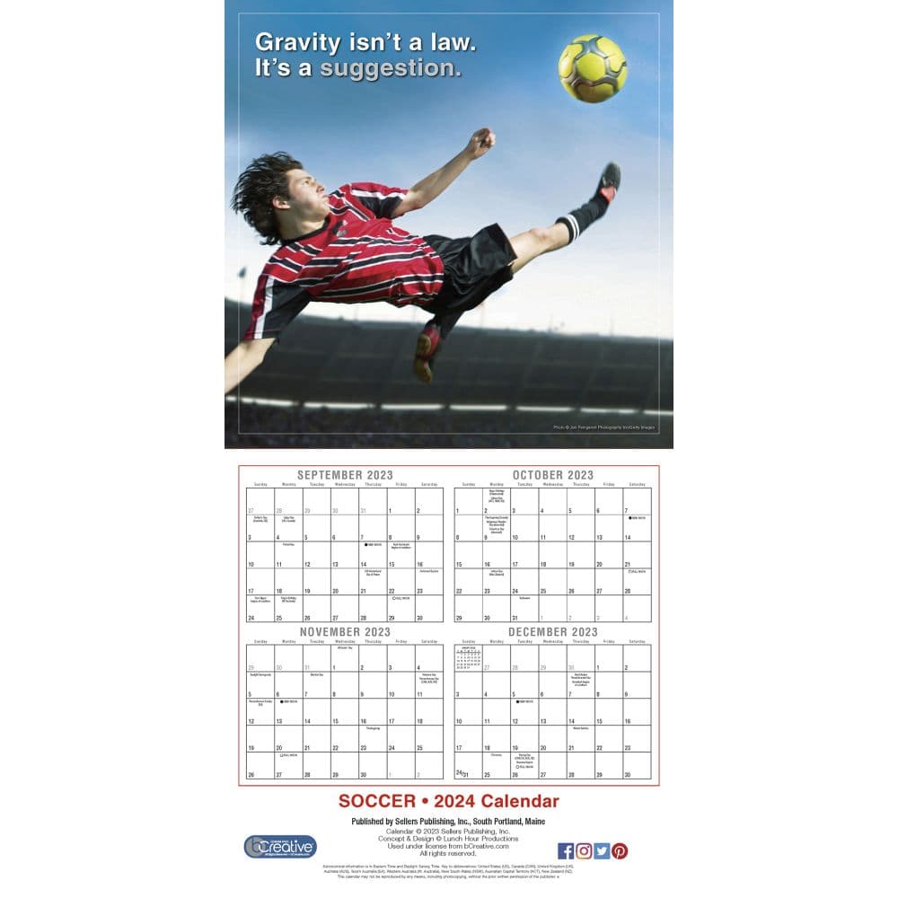 Soccer 2024 Wall Calendar Alternate Image 4