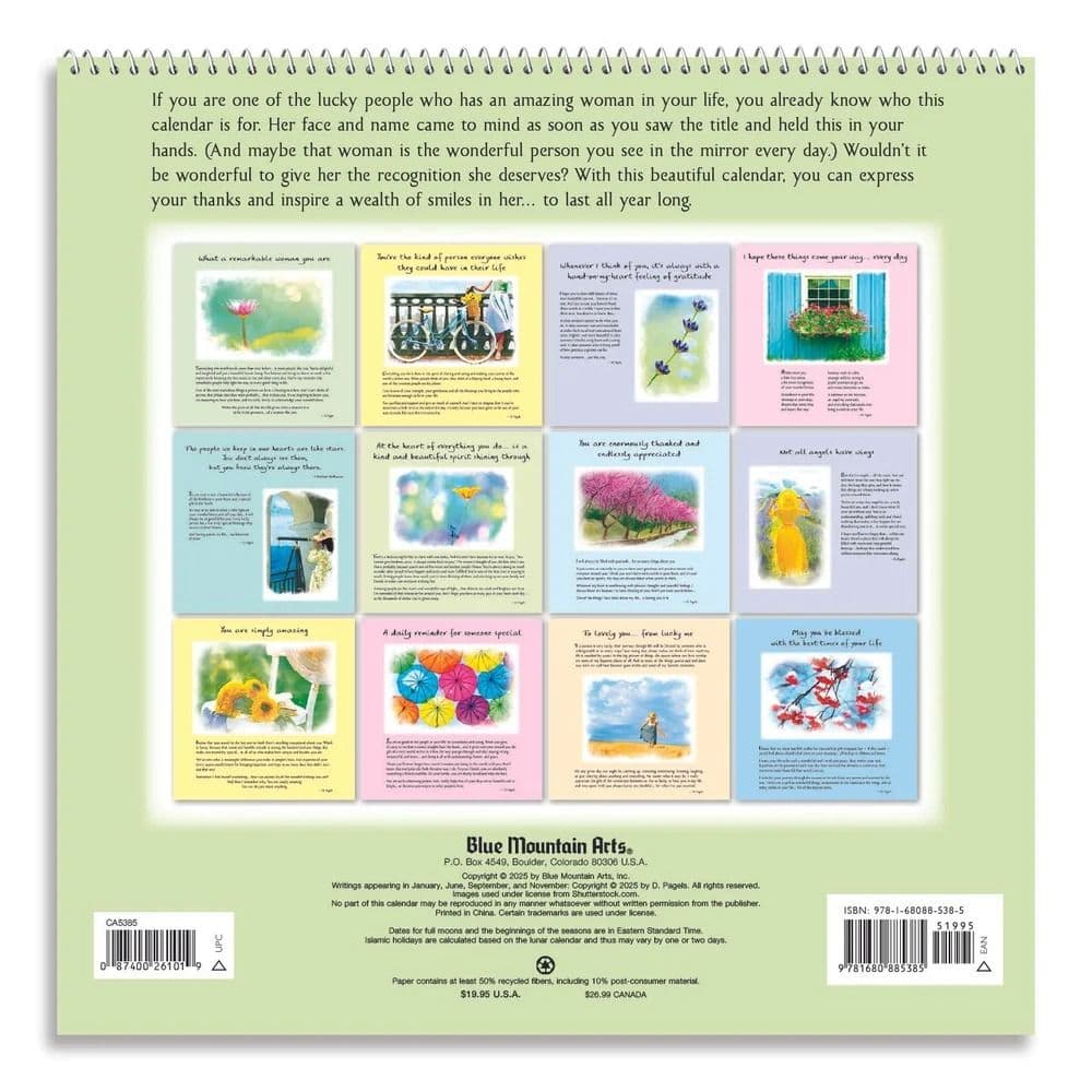 What A Remarkable Woman You Are 2026 Wall Calendar First Alternate Image