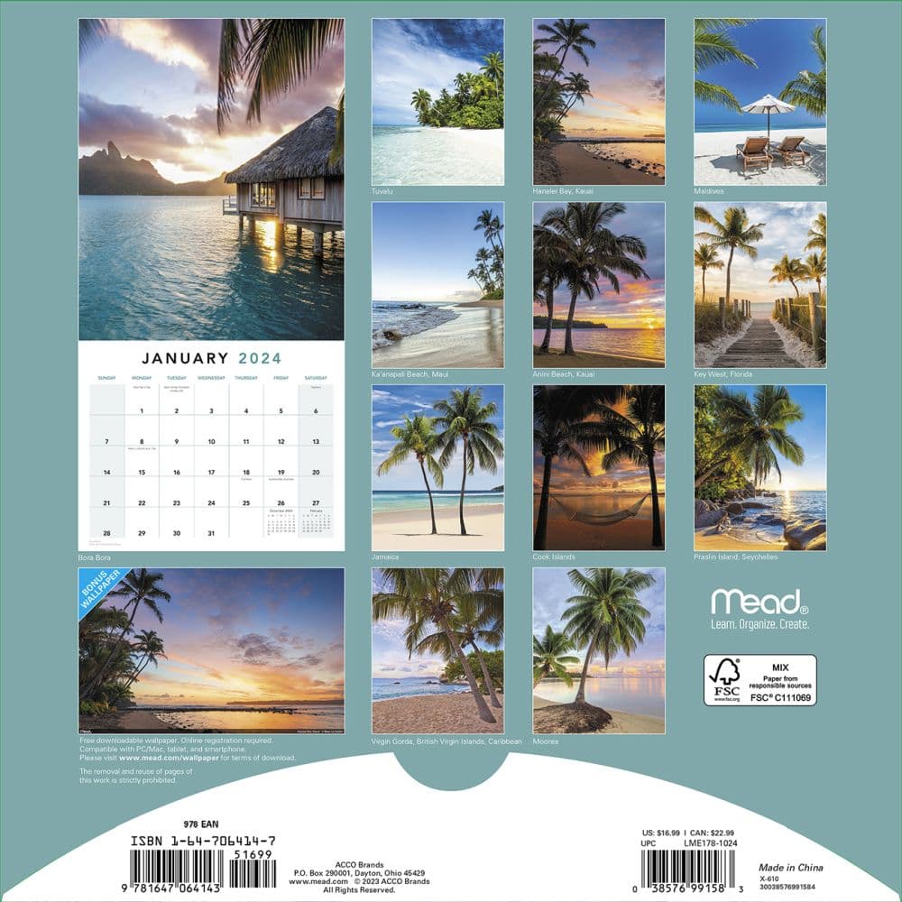 Paradise 2024 Wall Calendar