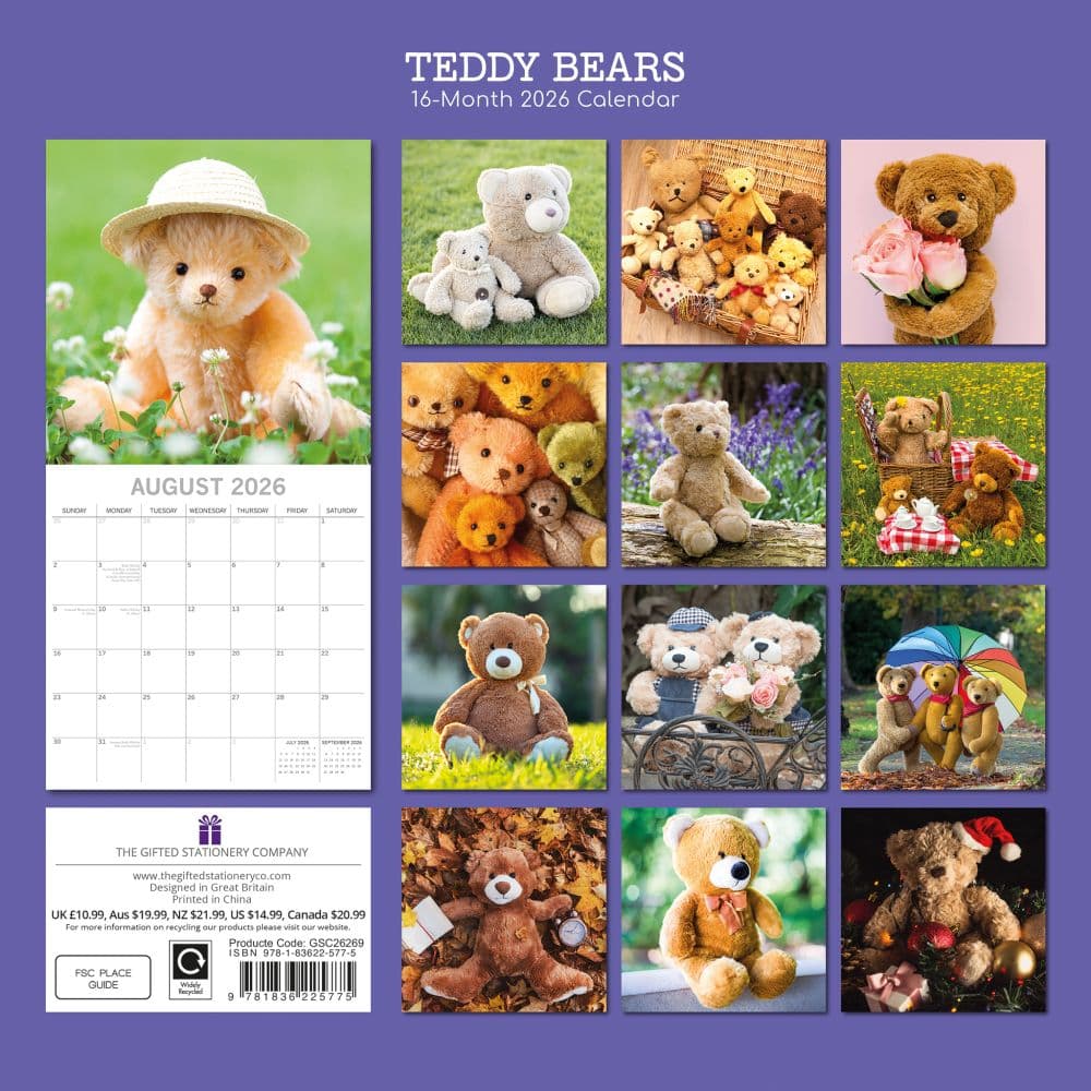 Teddy Bears 2026 Wall Calendar First Alternate Image