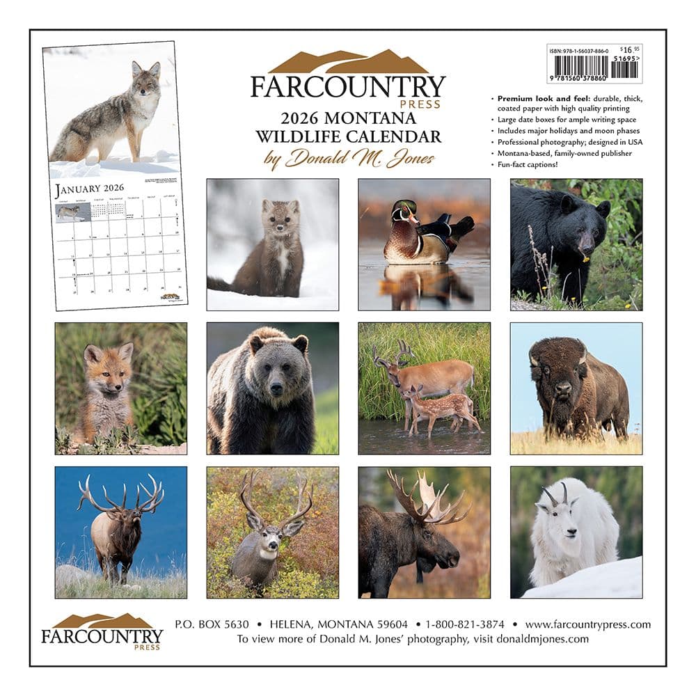 Montana Wildlife 2026 Wall Calendar First Alternate Image