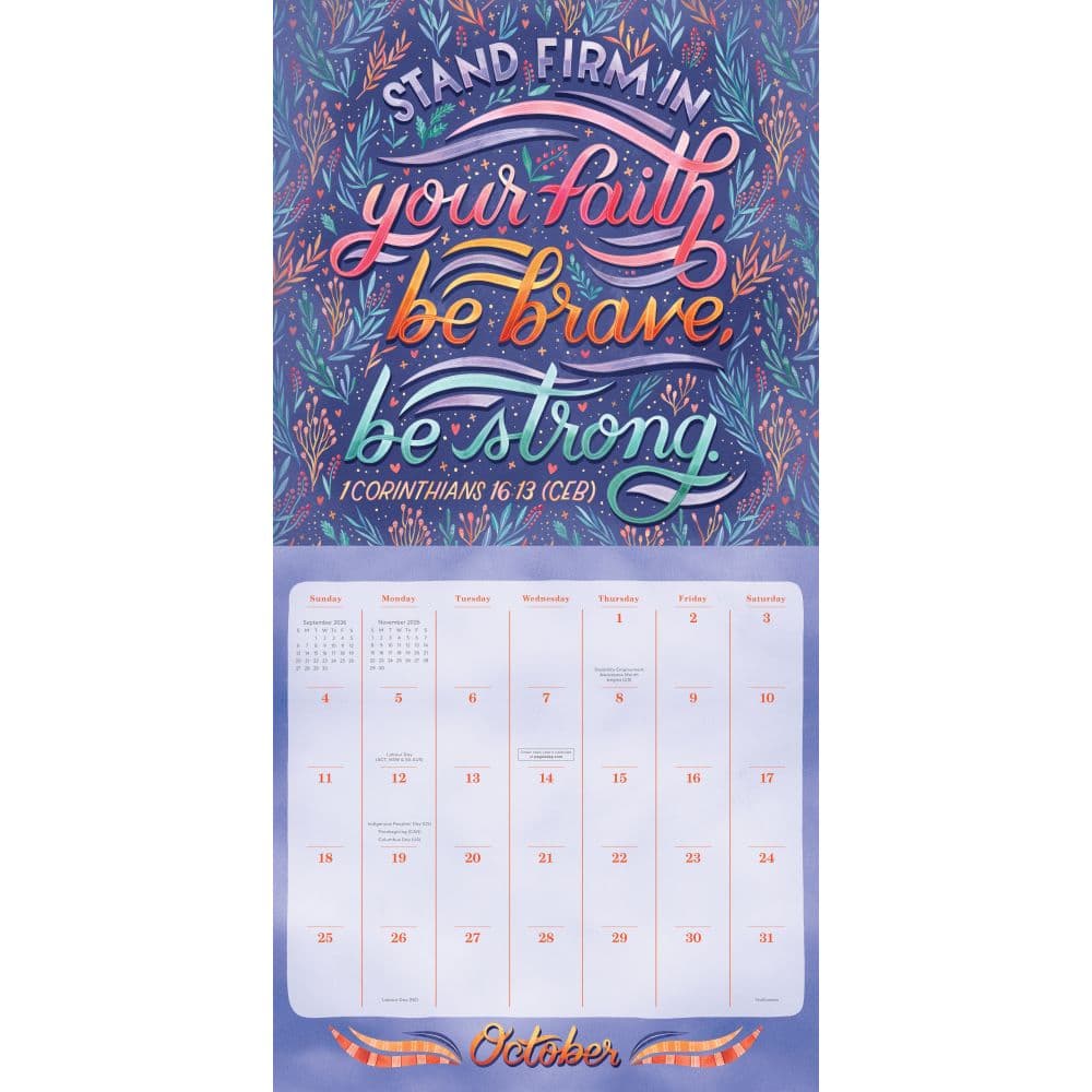 Bible Verses Illustrated 2026 Wall Calendar Third Alternate Image