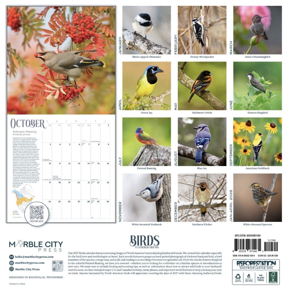 Birds Feathered Friends 2027 Wall Calendar First Alternate Image
