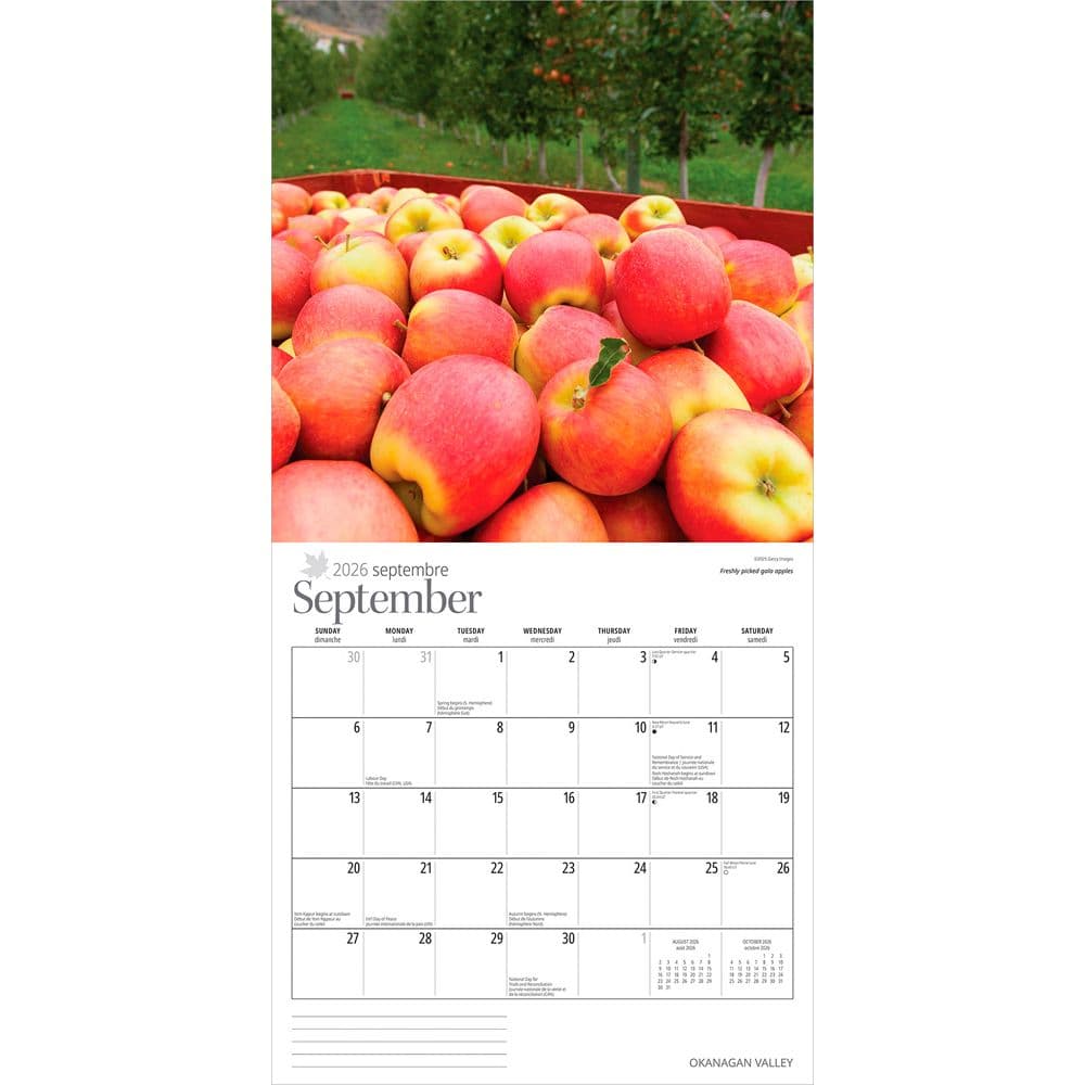 Okanagan Valley 2026 Wall Calendar Third Alternate Image