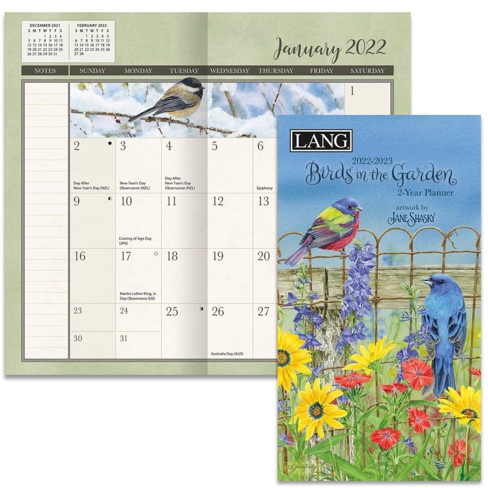 Birds in the Garden 2022 Two Year Pocket Planner