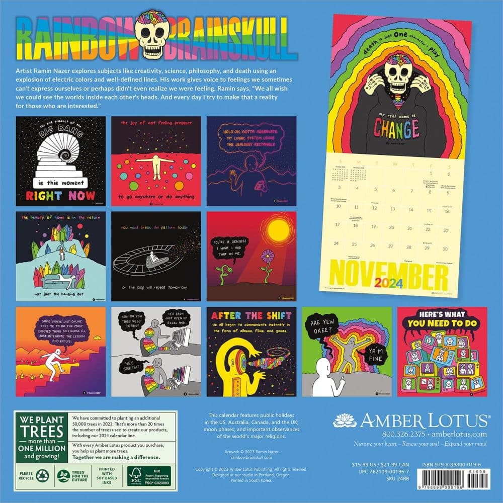 Rainbow Brainskull 2024 Wall Calendar Alt1