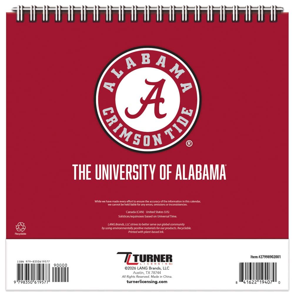 Alabama Crimson Tide 2027 Easel Desk Calendar Third Alternate Image