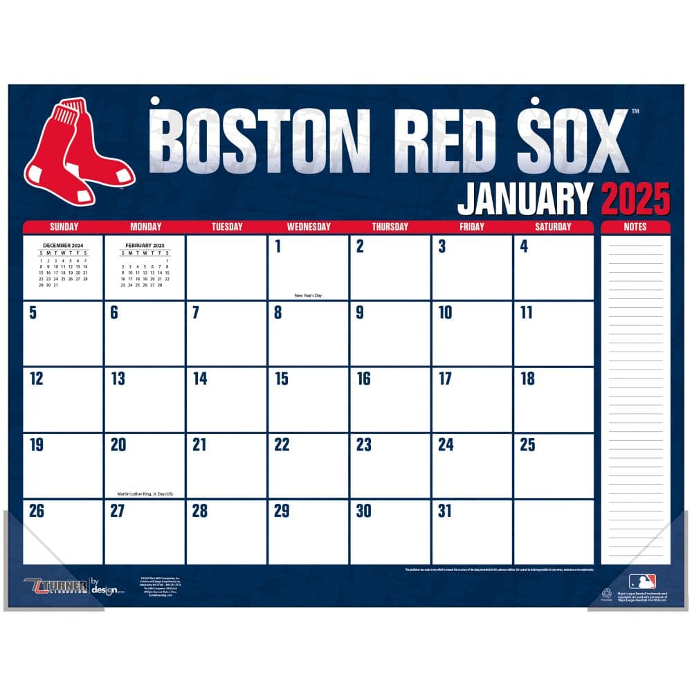 mlb-boston-red-sox-2025-desk-pad-calendars-com