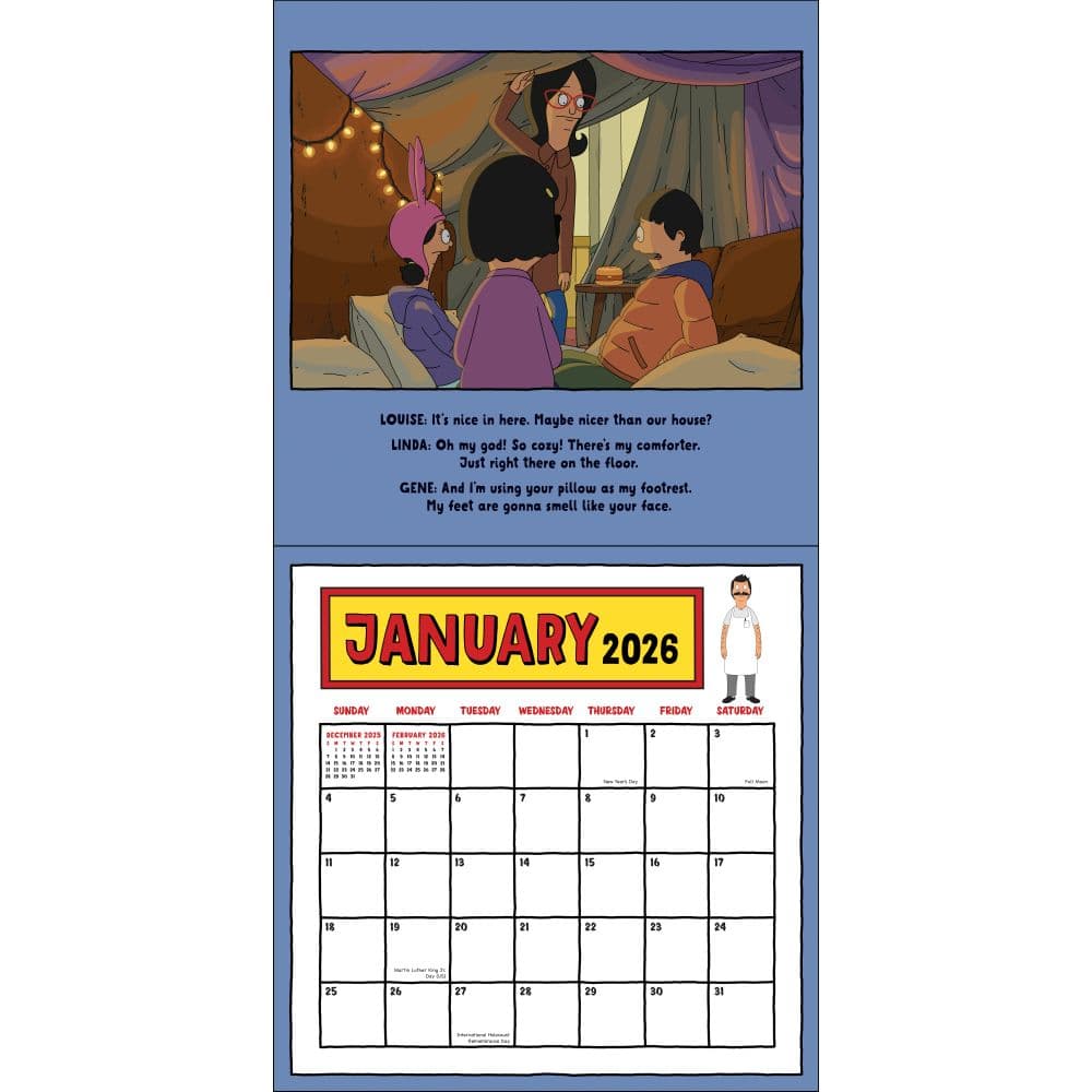 Bobs Burgers 2026 Wall Calendar Second Alternate Image