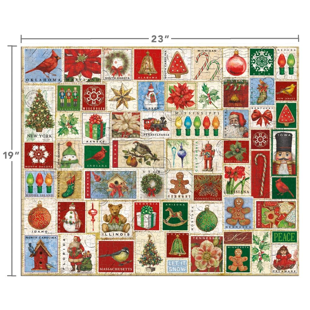 Vintage Stamps Countdown 500 Piece Puzzle Seventh Alternate Image