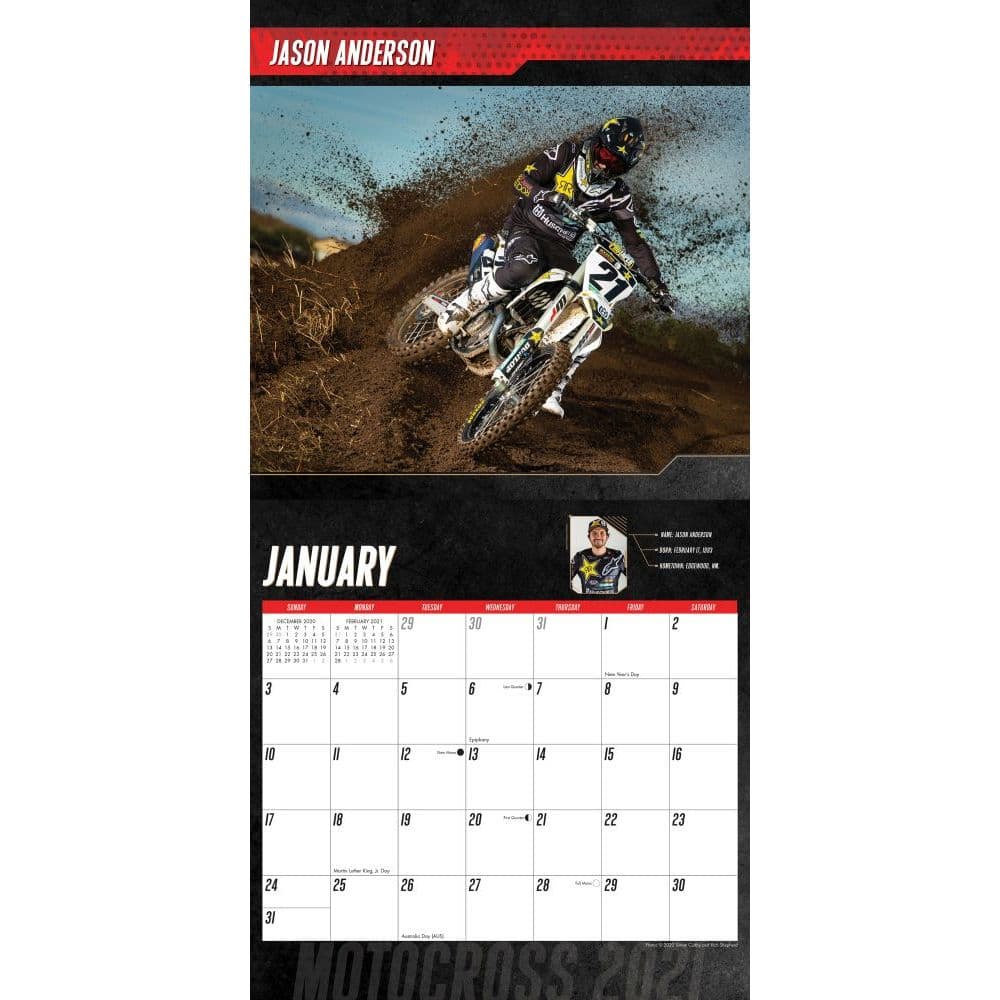 Calendrier Moto Cross 2023 Motocross Wall Calendar - Calendars.com