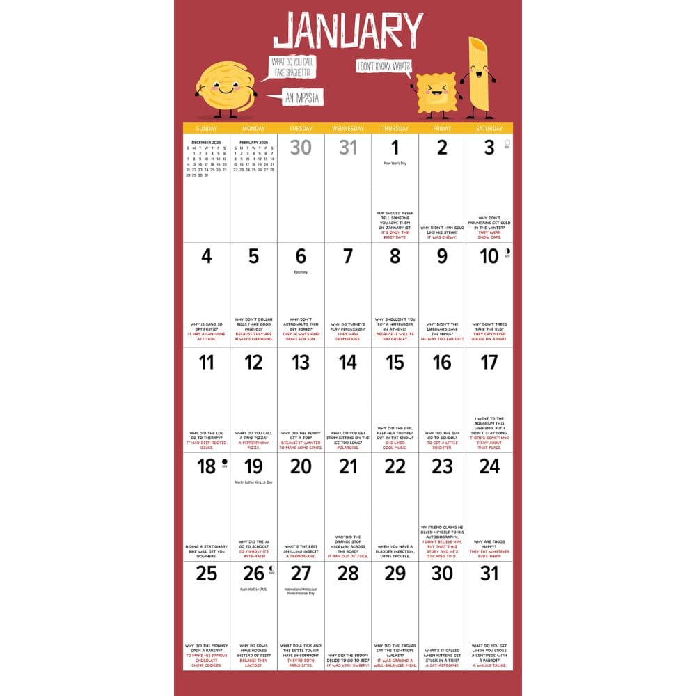 Bad Dad Jokes 2026 Wall Calendar Second Alternate Image