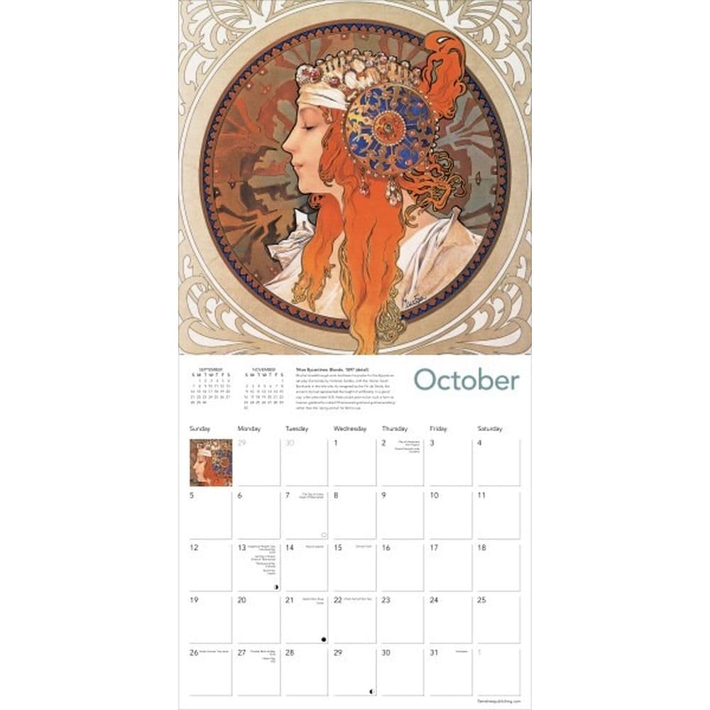 Mucha 2025 Wall Calendar Third Alternate Image
